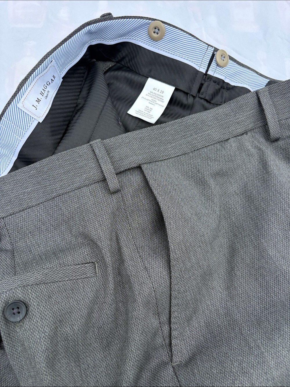 J.M. Hagger Classic Men's Dress Pants - Charcoal Gray - Picture 7 of 8